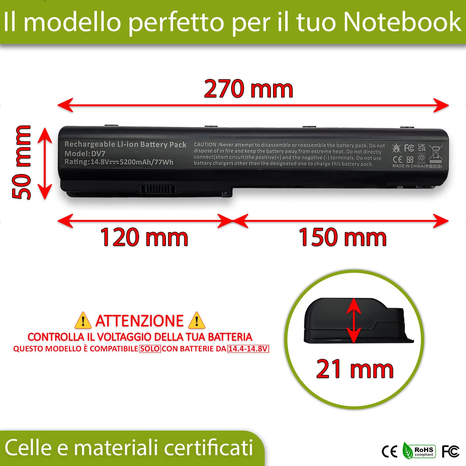 new net - Batteria da 5200mAh Compatibile con Notebook HP 628668-001 628670-001 CC06 CC06X CC06XL CC09 HSTNN-I90C HSTNN-I91C QK639AA QK640AA QK642AA QK643AA ST09