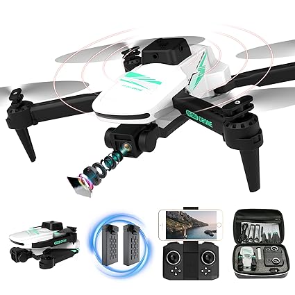 Fidaaloo Drone with Camera 4K Drone, WiFi FPV RC Quadcopter with Gesture Control, 3D FlipFoldable Mini Drones Toys Gifts for Adults Beginners with LED Lights