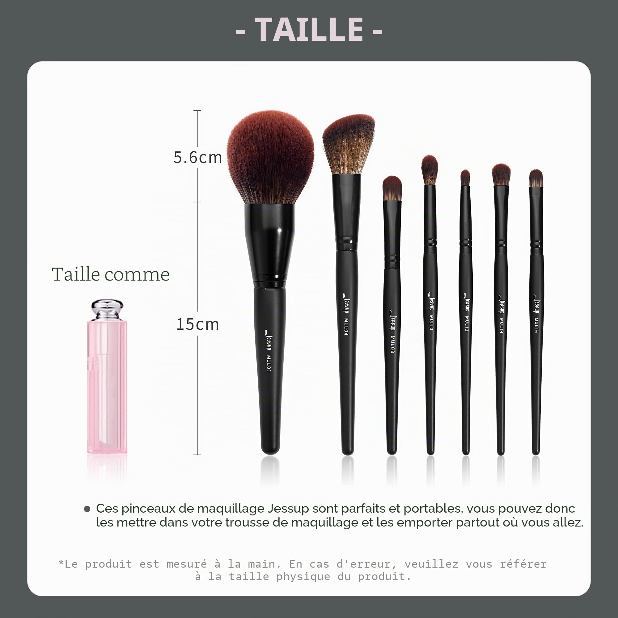 Jessup Pinceaux maquillage Set Pinceau de maquillage Cosmétique Fond de teint poudre Ombre à paupières Eyeliner Estompeur Lèvres T271 Noir