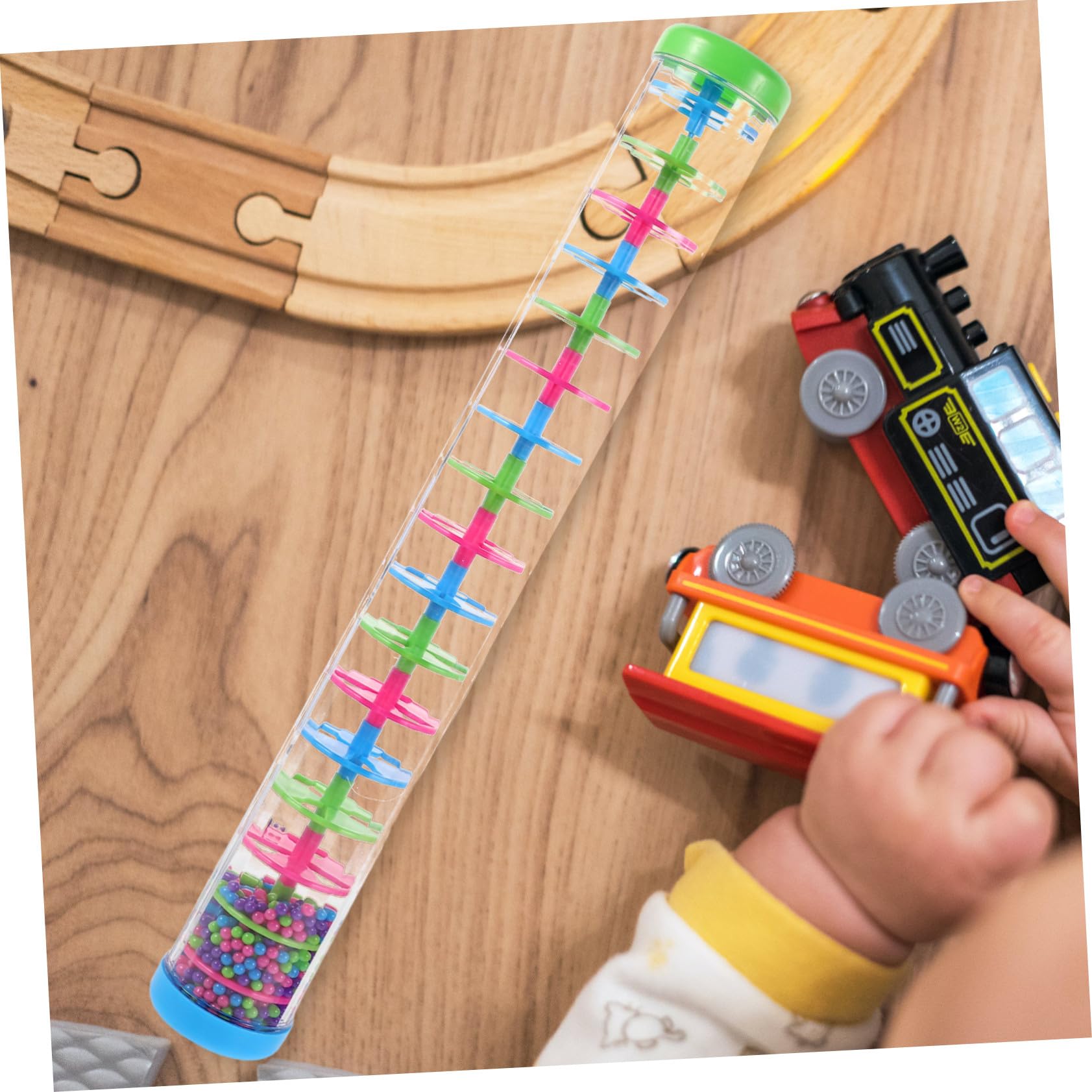 2 Pezzi Rain Stick Shaker in Plastica Strumento Musicale Sensoriale Spirale per Ragazzo Ragazza e Giocattolo Educativo per Esplorazione Acustica e Attività di Gruppo