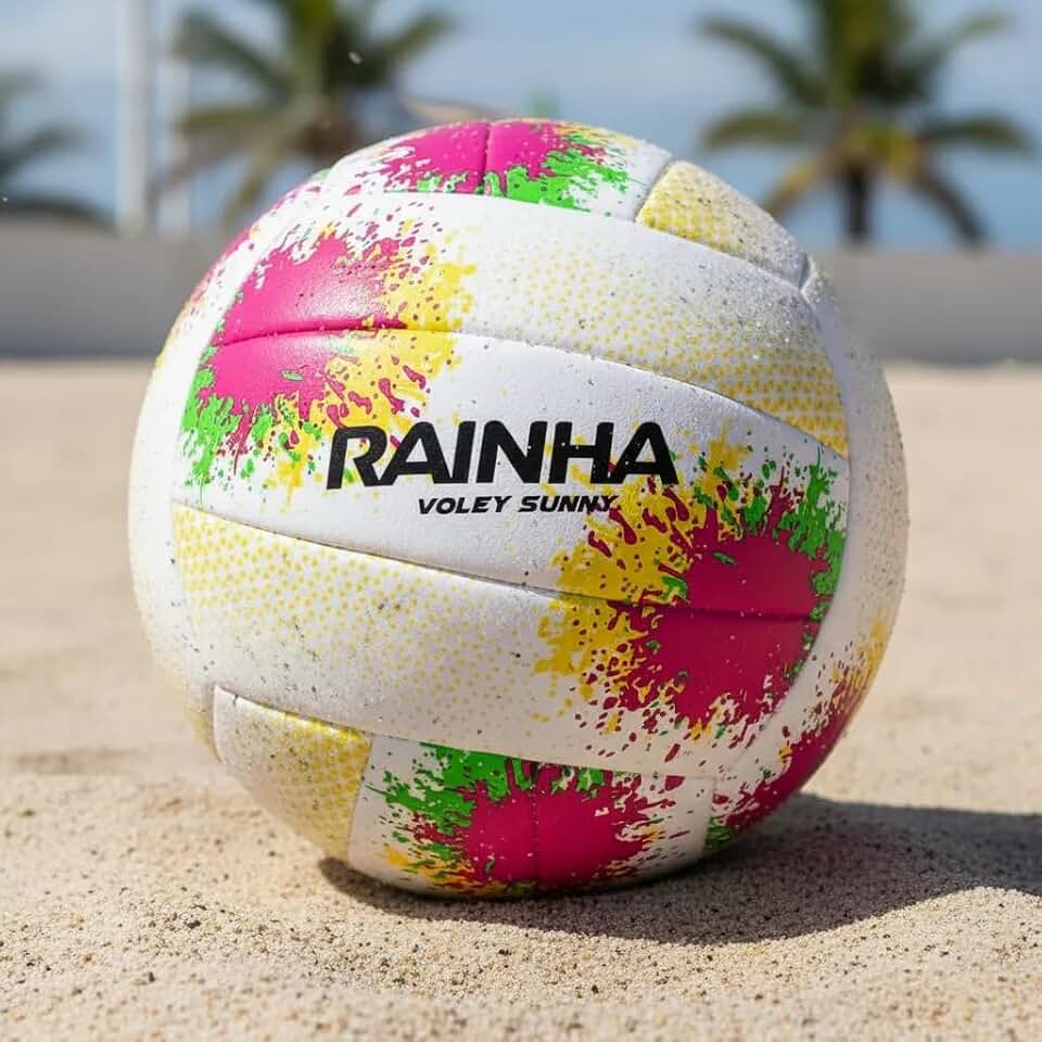 Bola De Volei Profissional Rainha - Sunny Quadra e Areia Cor Branco Ideal Para Jogo, Treino e Lazer - Oficial, Leve e Resistente.