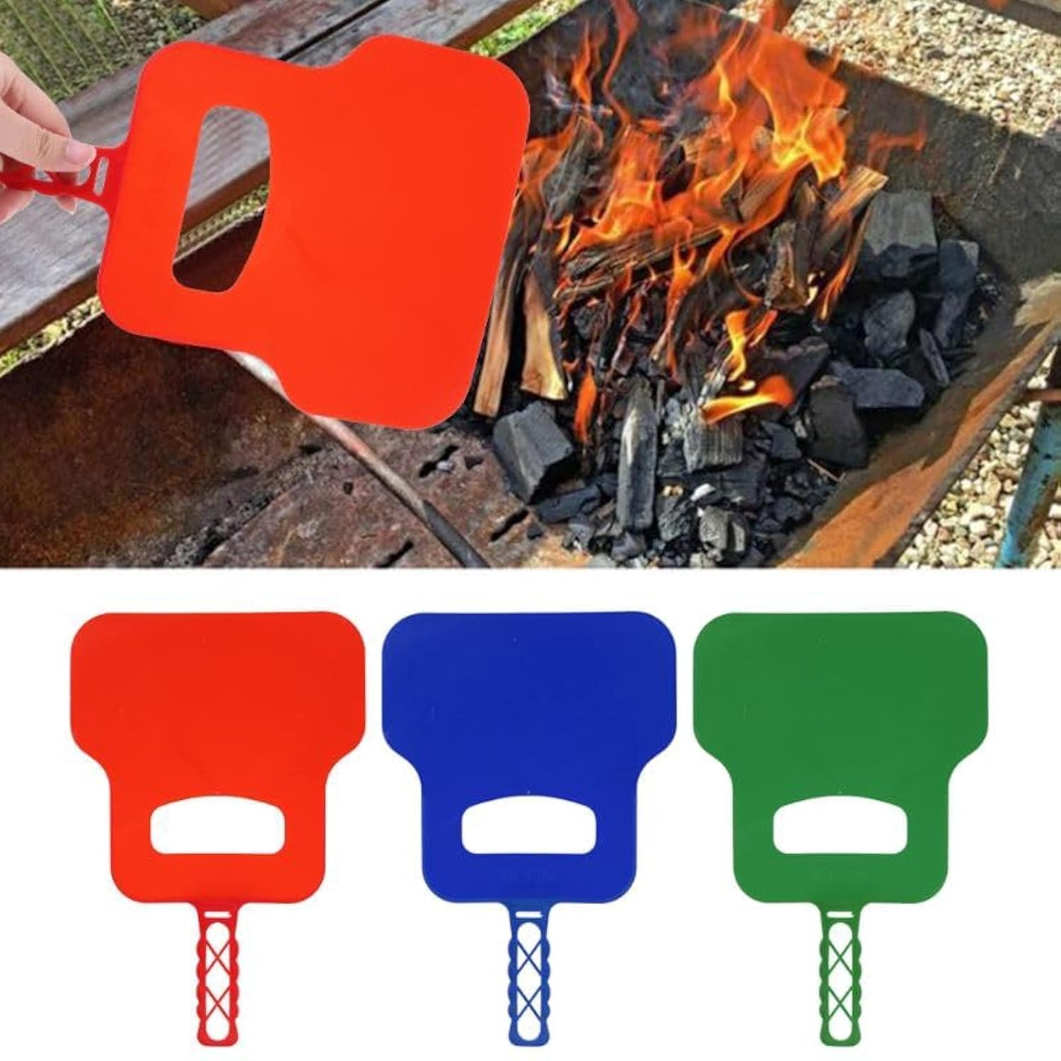BBQ Fan Plastic | Plastic Barbecue Hand Fan | Outdoor Barbecue Fire Bellow, Camping and Hiking and Picnic Events-Asorted Colours