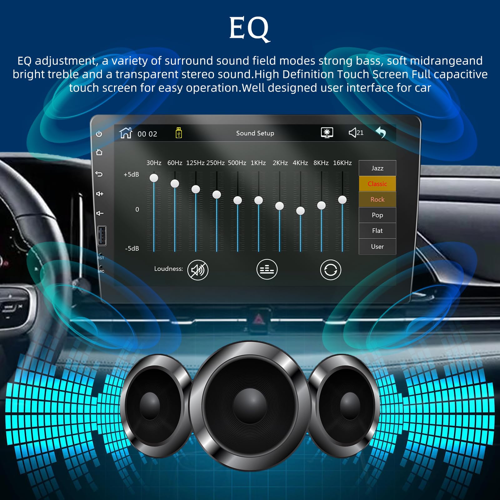 Autorradio 1 DIN con Carplay y Android Auto,Cámara de Marcha Atrás,Radio FM | Radio con Pantalla Táctil de 9 Pulgadas apoyo Micrófono/EQ,/Bluetooth/Radio FM/SWC