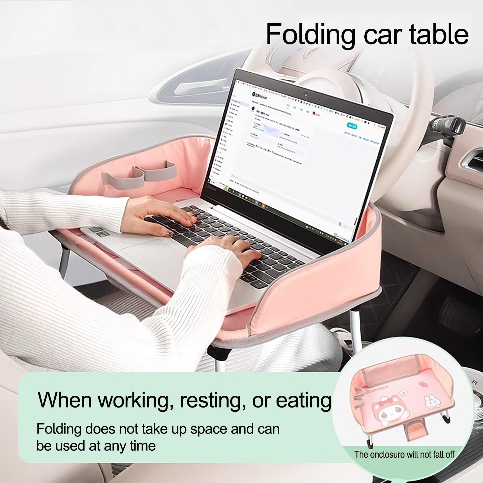 Organizer per seggiolino Auto con Spallacci Regolabili in Lunghezza, Auto Organizzatore Kick Mats Impermeabile Sedile Posteriore, Organizer per sedili Posteriori con(Pink)