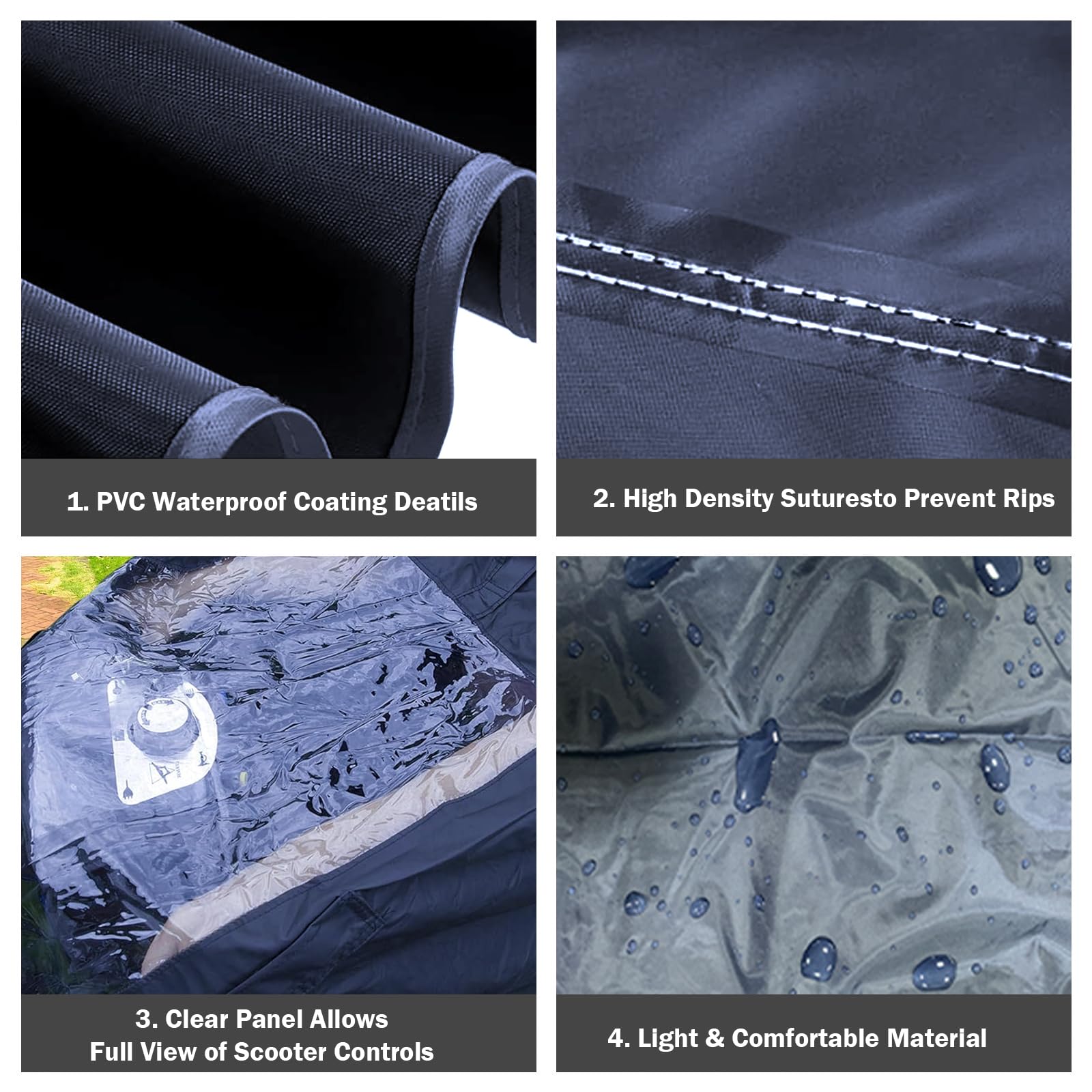 Poncho de pluie universel avec capuche et panneau transparent pour protection contre la pluie - Poncho de pluie pour camping-car, fauteuil roulant, imperméable et coupe-vent