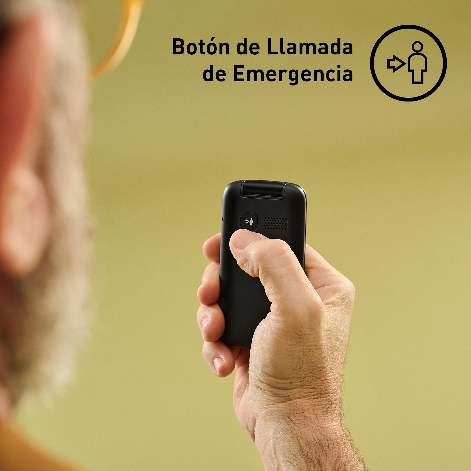 Panasonic KX-TU410 Teléfono Móvil 4G con Tapa 2,4 Pulgadas, Botón SOS, Bluetooth 5.0, HAC, Manos Libres, IP44, Negro
