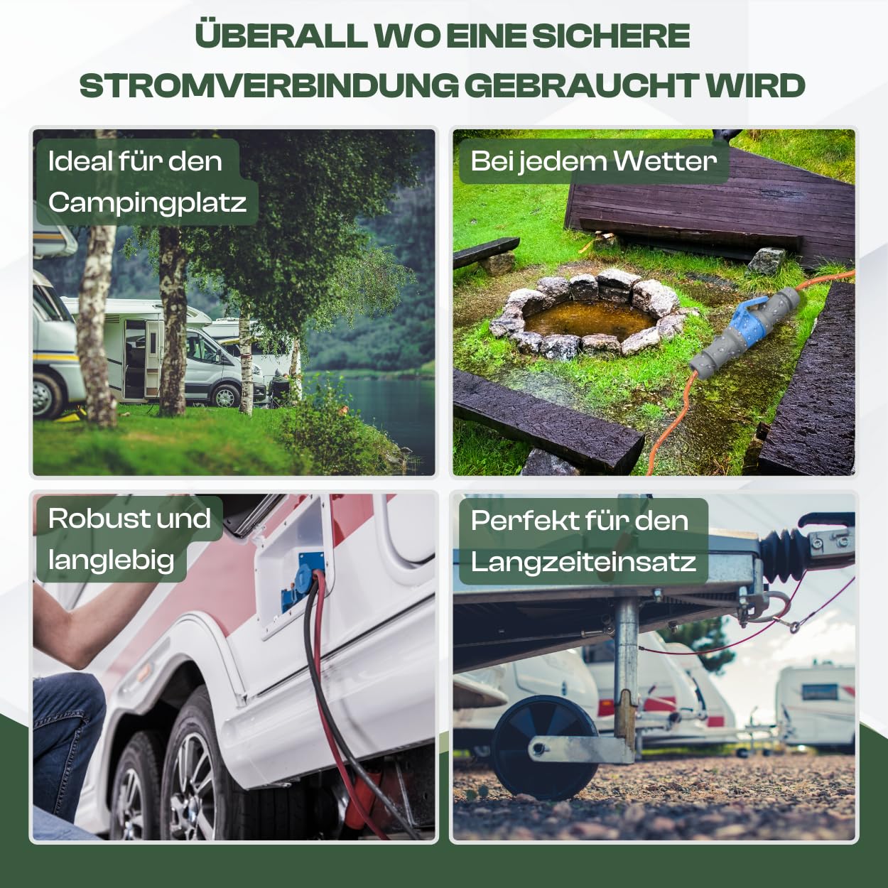 maxgo Camping Stromkabel 10m Wohnwagen Kabel Wohnmobil CEE Stecker Verlängerungskabel Orange 3x1,5 Campingkabel 10 Meter Strom Verlängerung H07BQ-F PUR Outdoor Mennekes