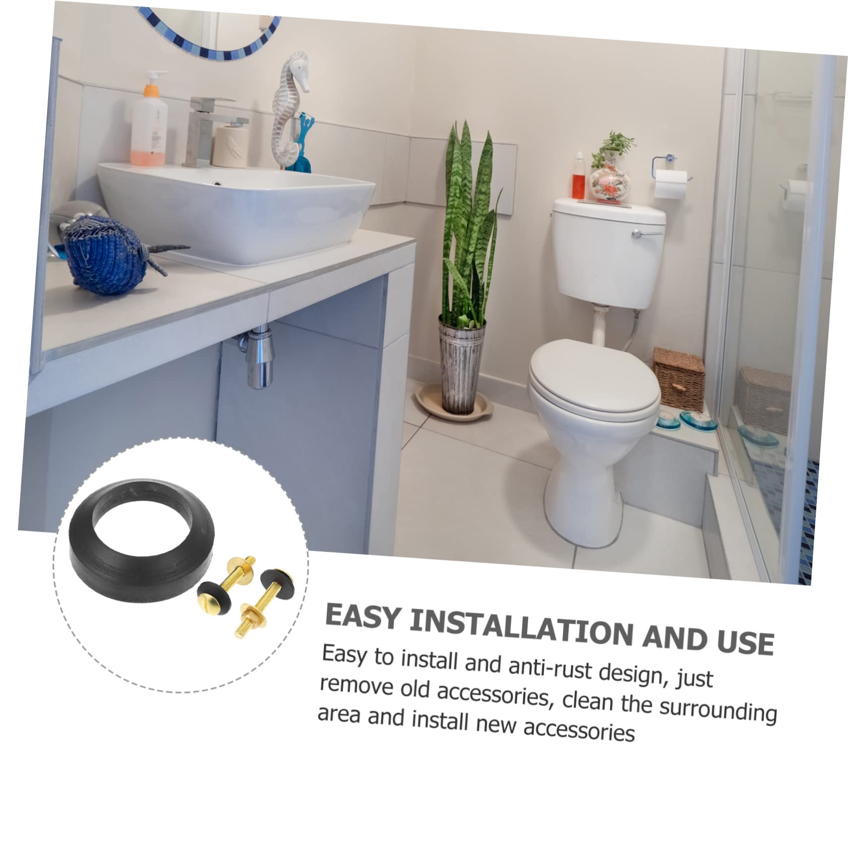 VILLCASE 3 Set Accessori per Riparazione Wc Kit Guarnizione per Cisterni Fissaggio e Accoppiamento per Serbatoi Materiale Alta Facile da Installare