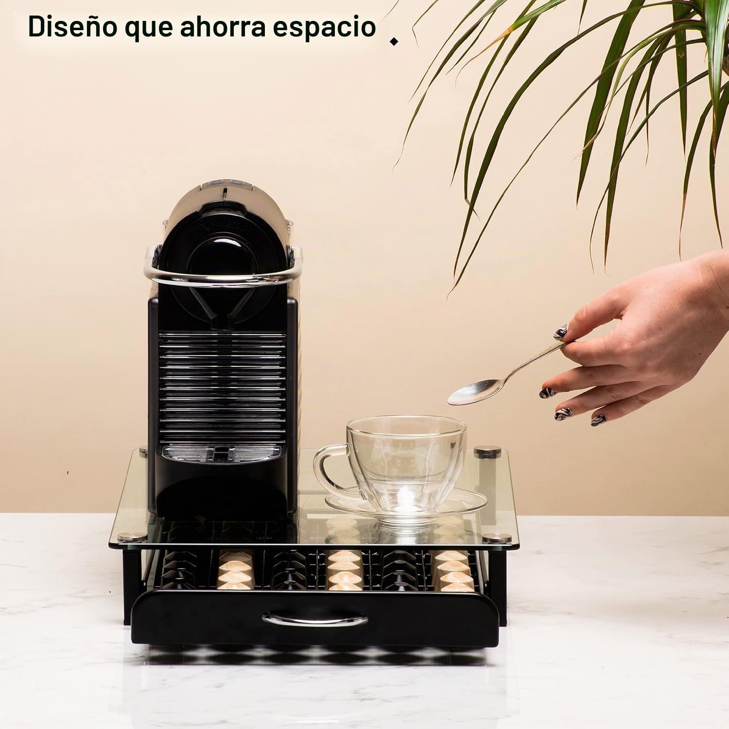 Peak Coffee Soporte de cápsulas de café. 60 bandejas. Vidrio