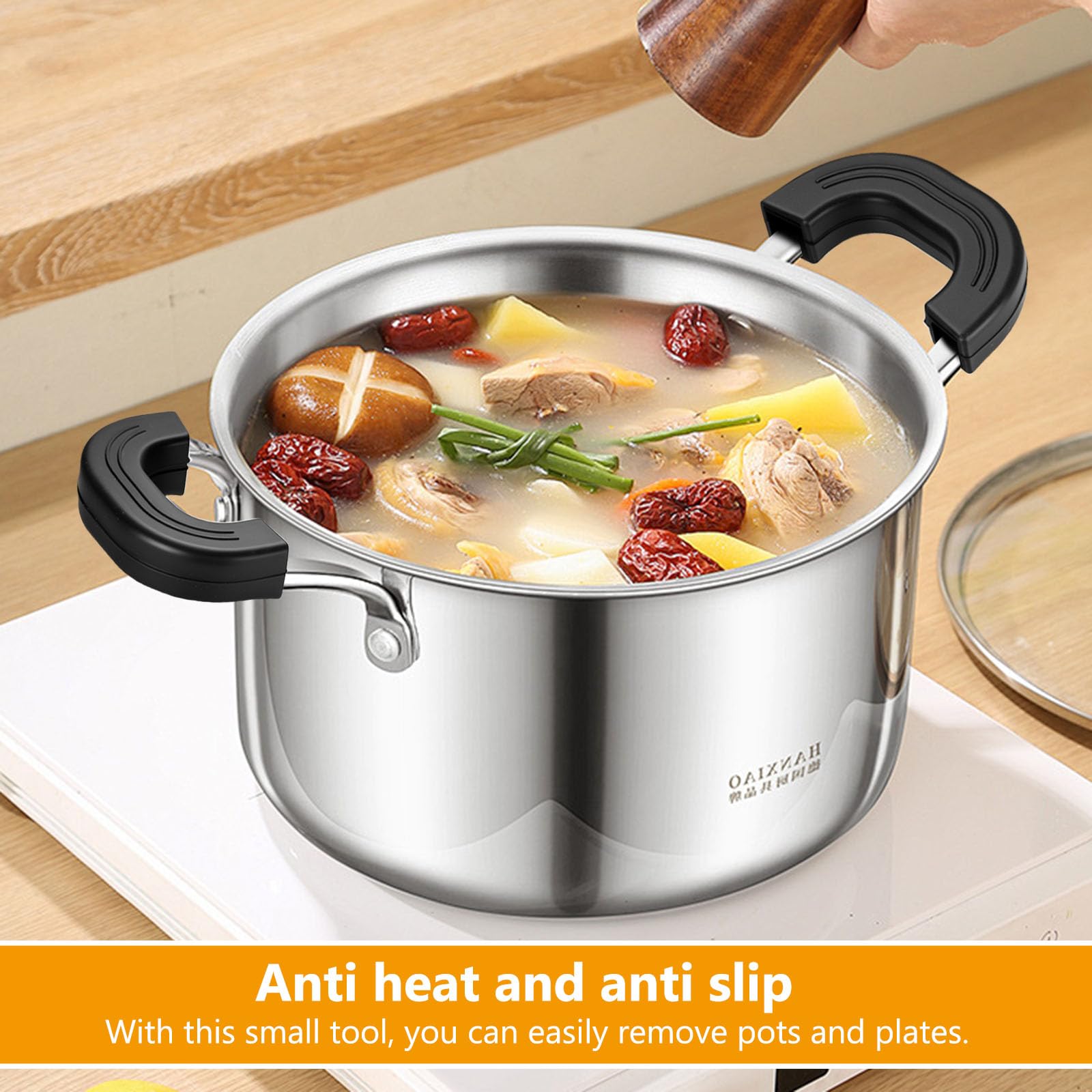 3 Paires Marmite Poignee Casserole Universelle, Couvercle De Poignées