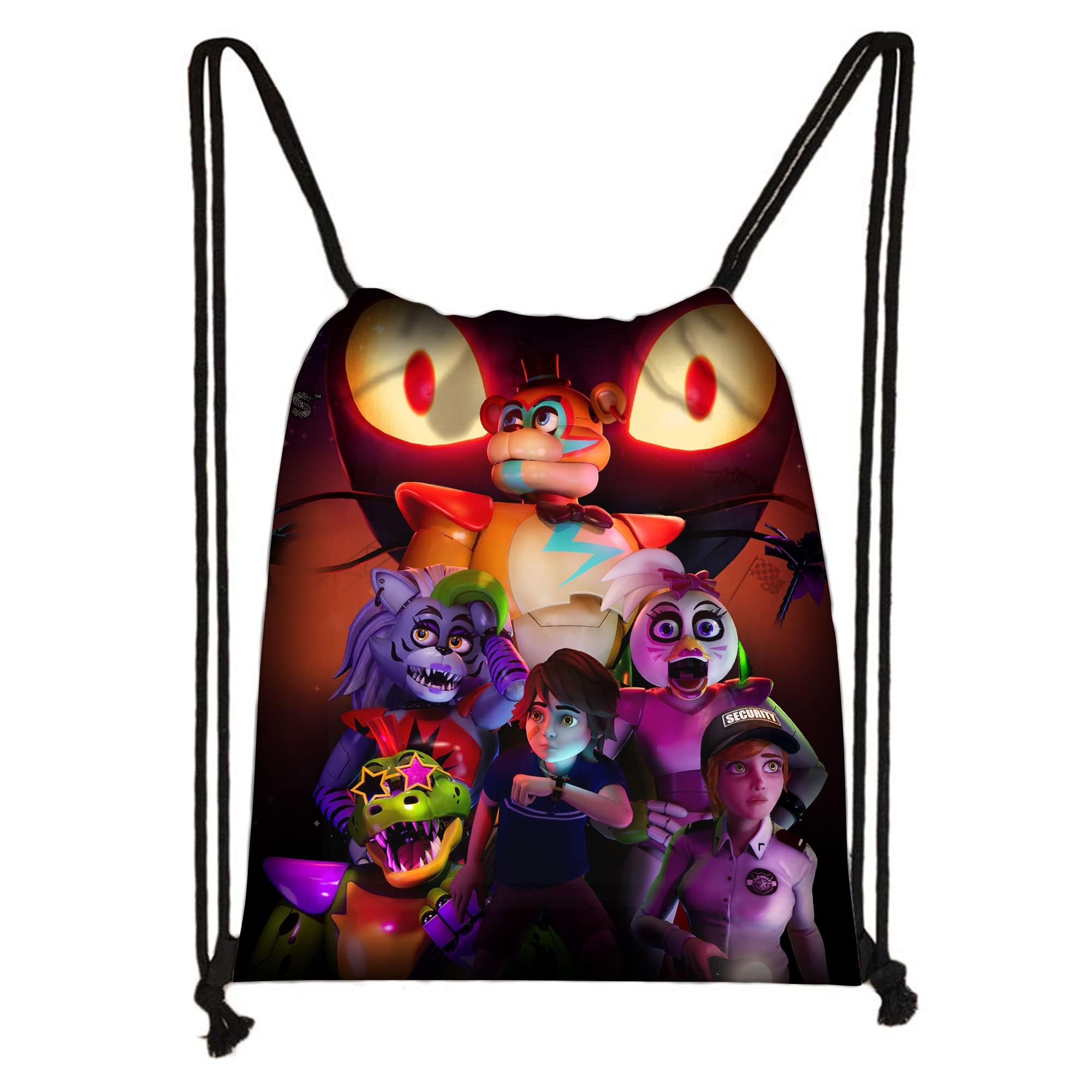 AIYINIY Drawstring Bag Backpack 3D Cartoon Bonnie Foxy Chica Game Storage Bags for Sport Gym Travel Bag