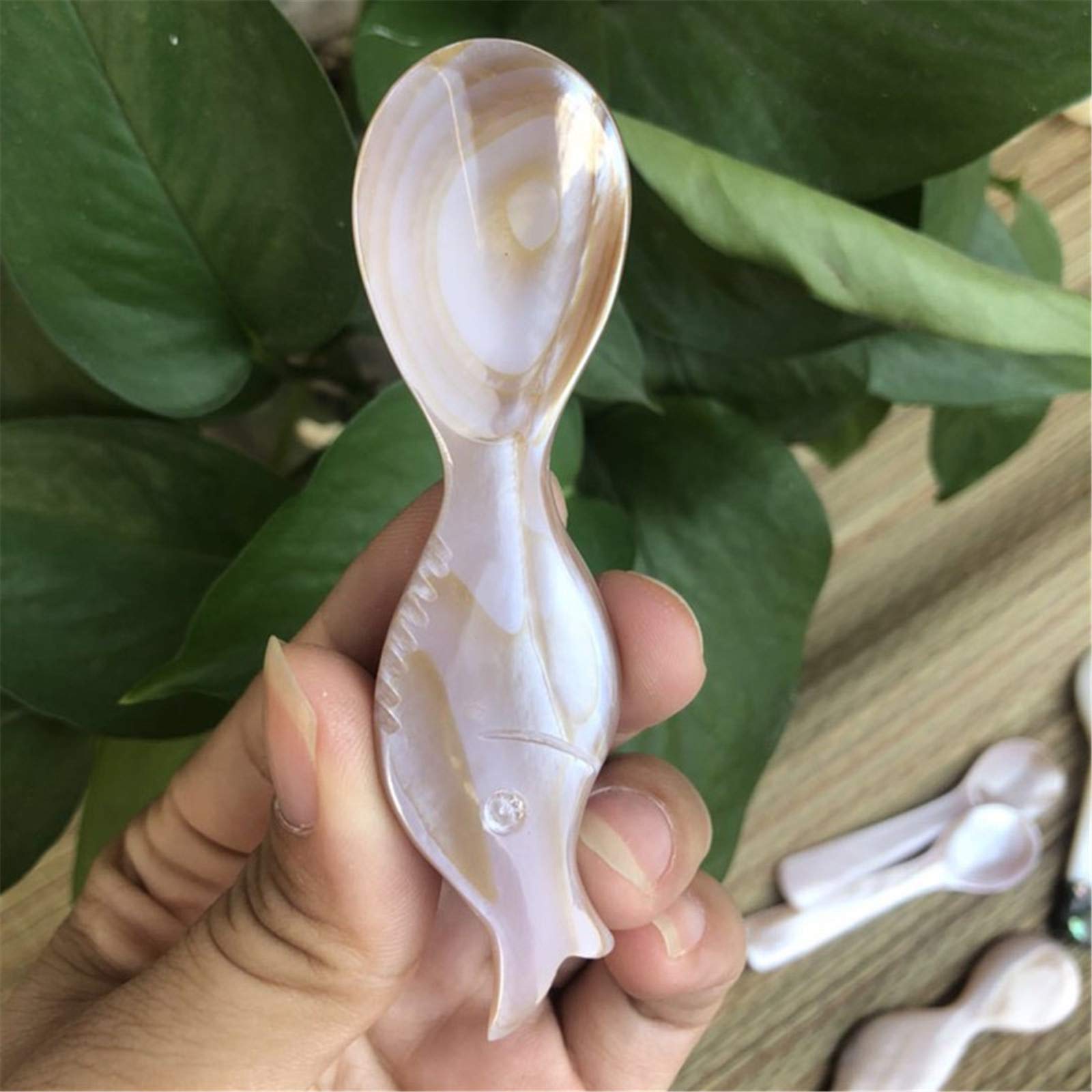 Cucchiaini Da Caviale In Madreperla - Set Di 2, Manico Rotondo, 9x2.5cm, Per Servire Uova E Caviale - Foto 11