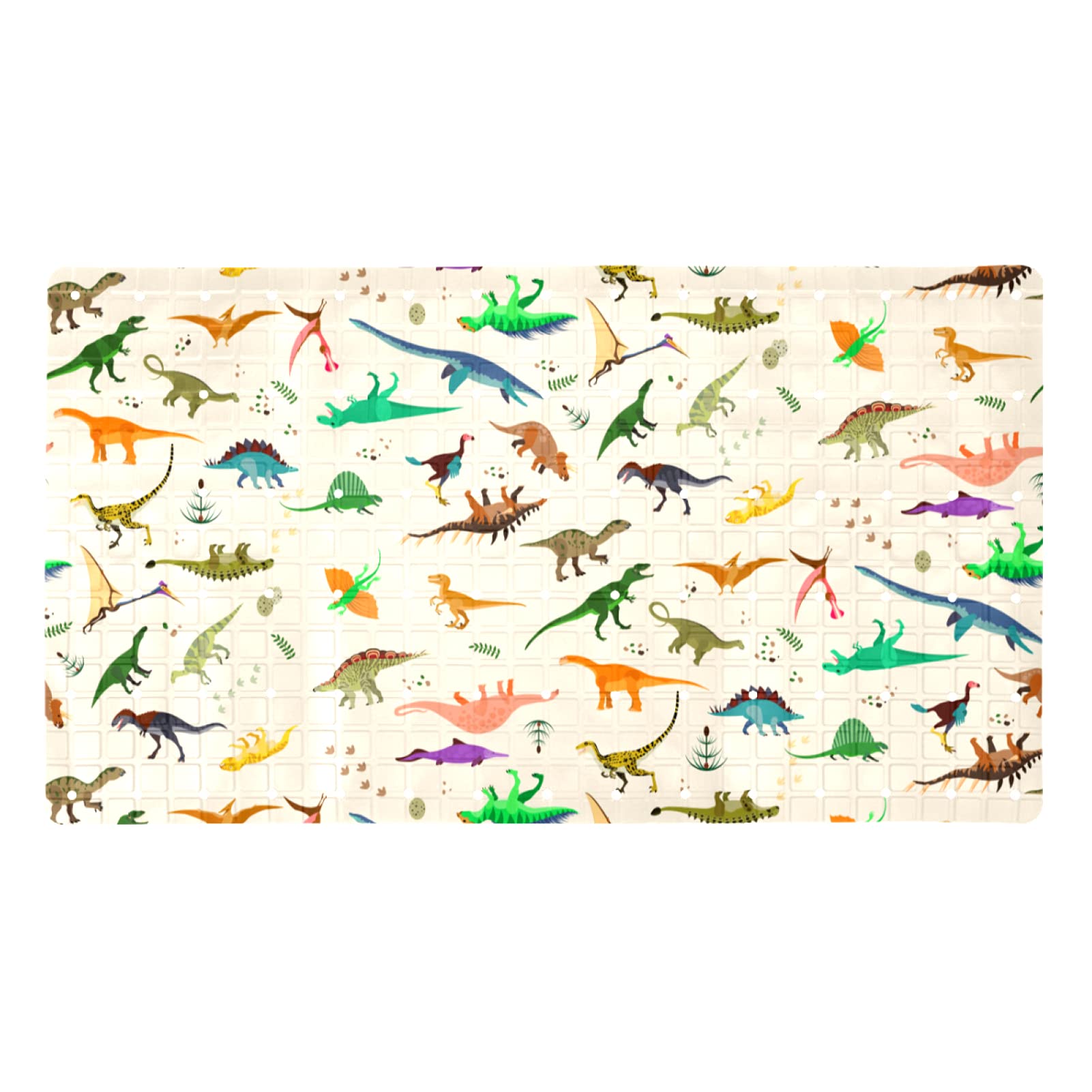 Tapis de bain antidérapant dinosaure en matière saine non toxique haute durabilité