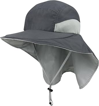 Juniper Microfiber Wide Brim Flap Cap Charcoal