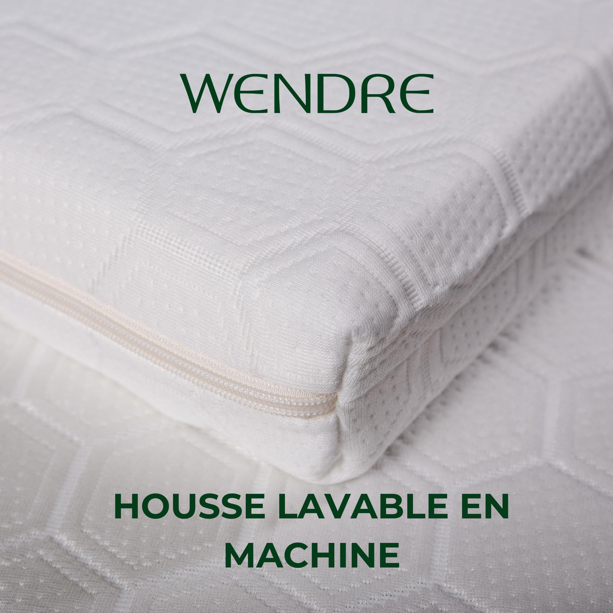 Wendre Surmatelas 160x190 – 7 cm Mousse Froide Ferme, Comfort Plus | Soutien ferme, avec élastiques de fixation, housse lavable, OEKO-TEX, fabriqué en Europe