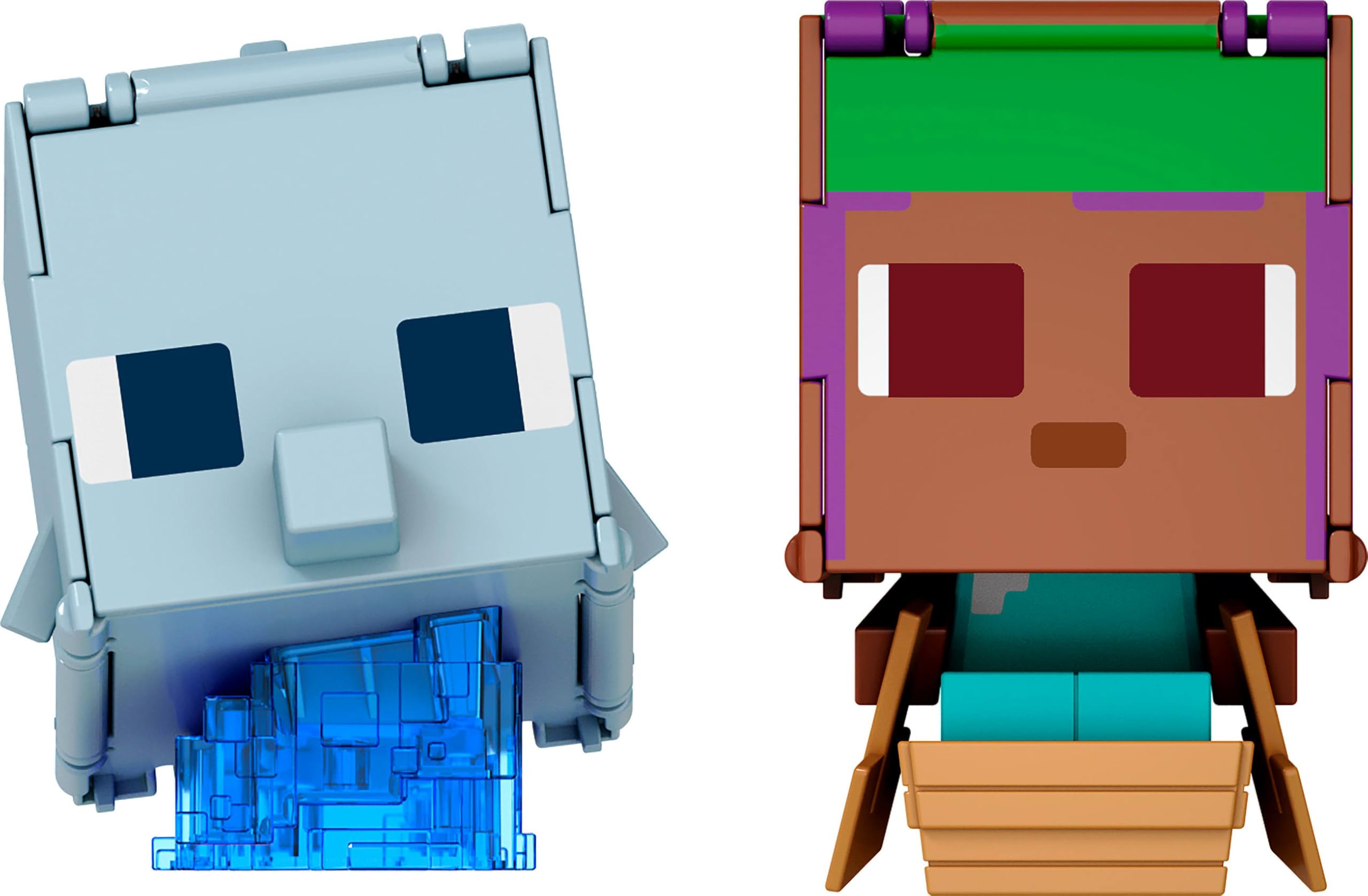 マインクラフト Flippin フィギュア エフェ イルカ マイクラ Minecraft Flippin Figs EFE Sailboat Dolphin Treasure Chest 3.75