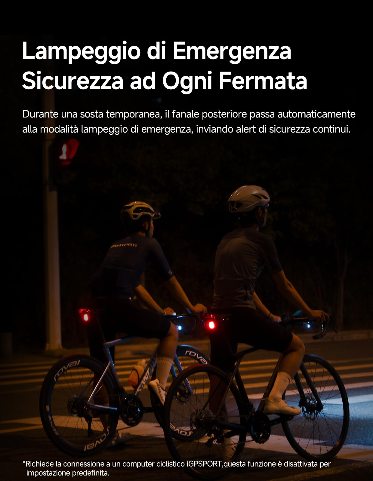 iGPSPORT TL50 Luci Bicicletta led, Ricaricabile Tramite USB-C, Sensore Freno, Luci Bici ad alta Luminosità da 1,2 km, 6 Modalità di Illuminazione, IPX7