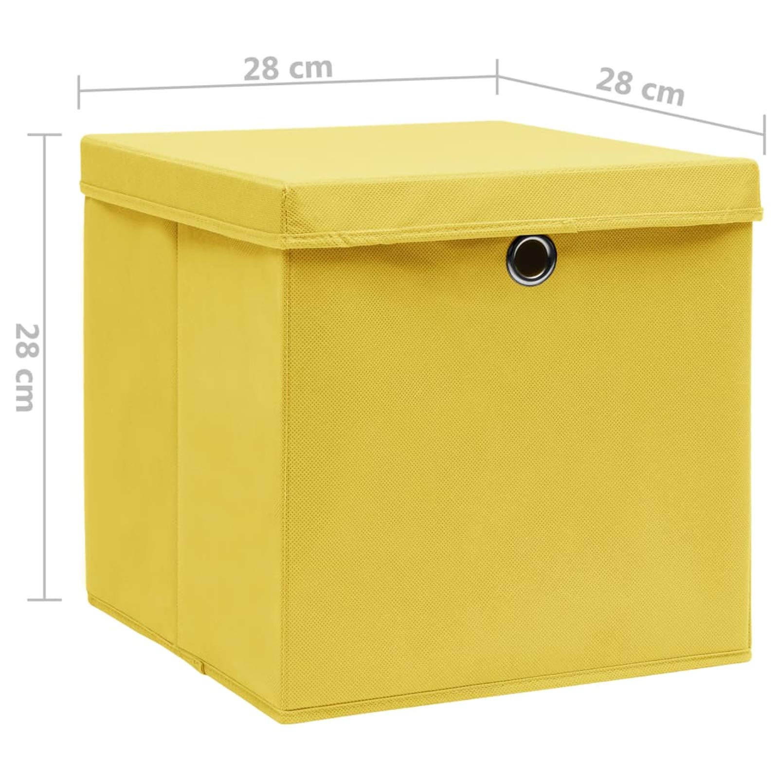ZEYUAN Aufbewahrungsboxen mit Deckeln 10 STK Spielzeugkiste, Aufbewahrungskiste, Kleideraufbewahrung, Kleideraufbewahrung & Organisation, 28x28x28 cm Gelb