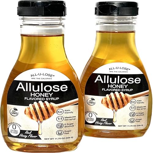 BetterTaste - Jarabe de alulosa con sabor natural a miel, 11.75 onzas (paquete de 2), sustituto de azúcar sin calorías, sin OMG, sin eritritol, sin