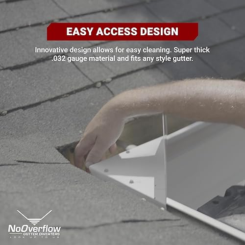 Miniatura 8 de NoOverflow Gutter Diverter Extreme X - Extensor de canalón de lluvia, evita el desbordamiento de agua y daños a la propiedad, aluminio resistente
