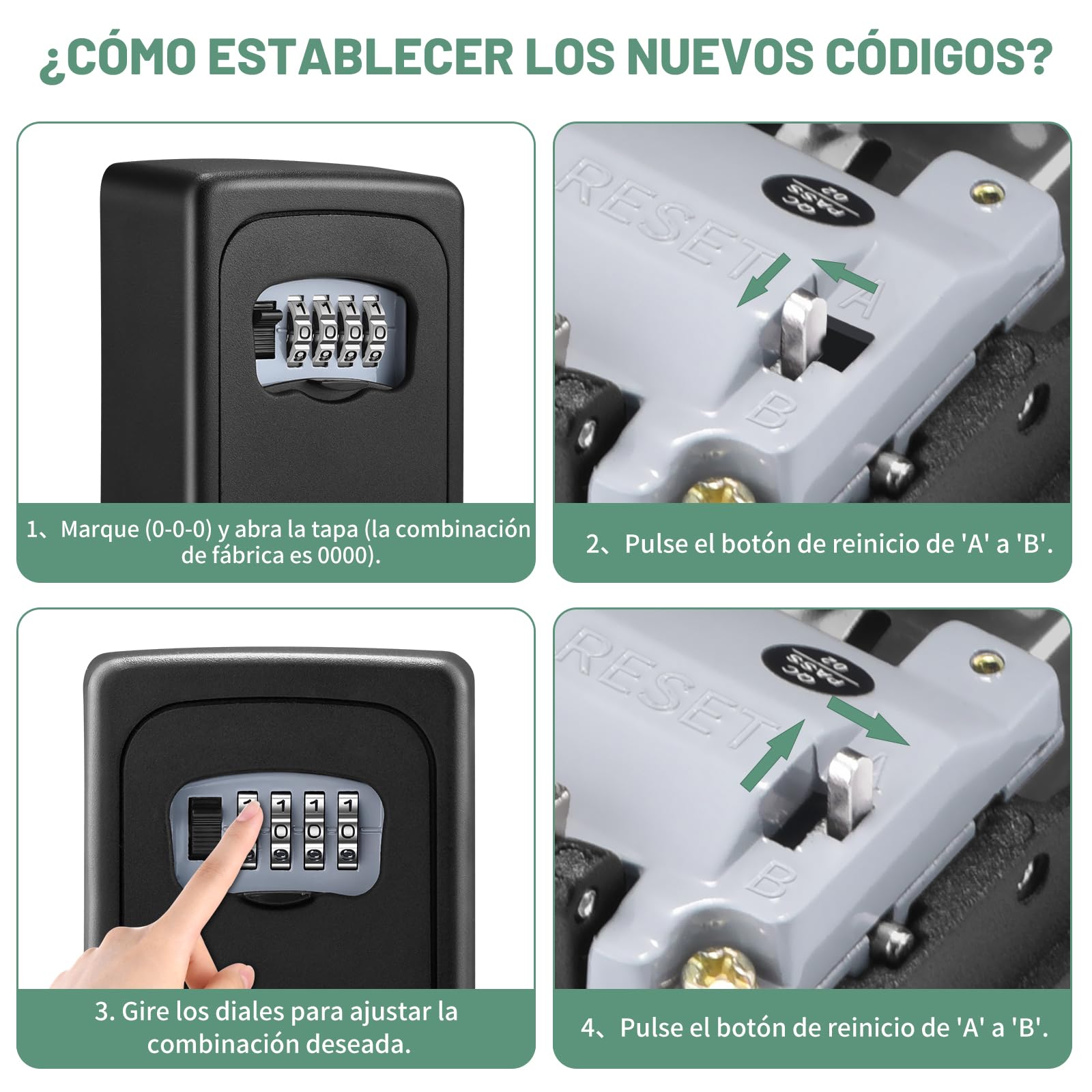 Caja de Seguridad Con Combinación y Llaves, Montaje en Pared para Exteriores, Adecuado para El Garaje de la Escuela