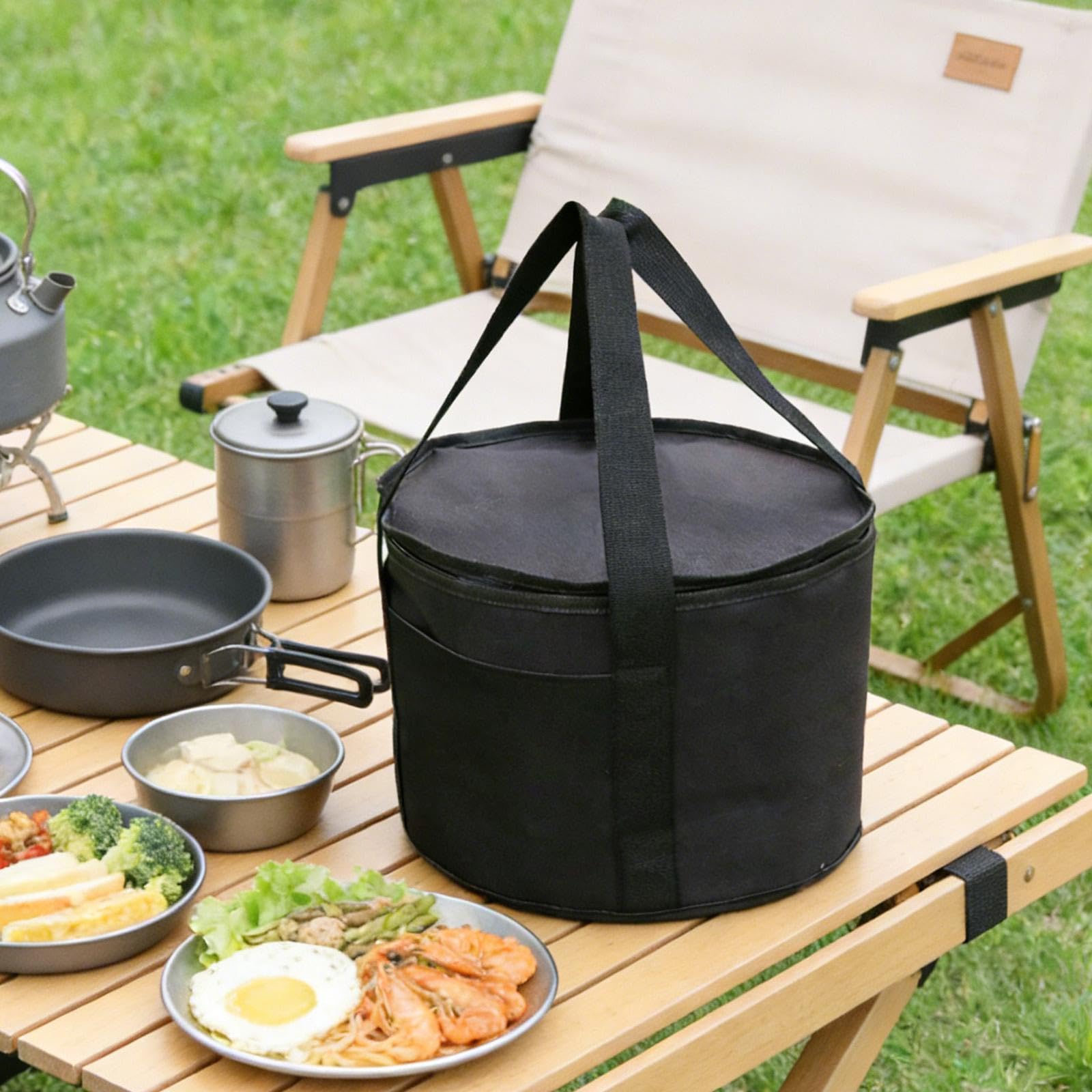 Campingkocher Tasche Aufbewahrungsbeutel für Grill Kochwerkzeug Tragetasche Oxford Material mit Stabilem Griff für Outdoor Barbecue Picknick Männer Ge
