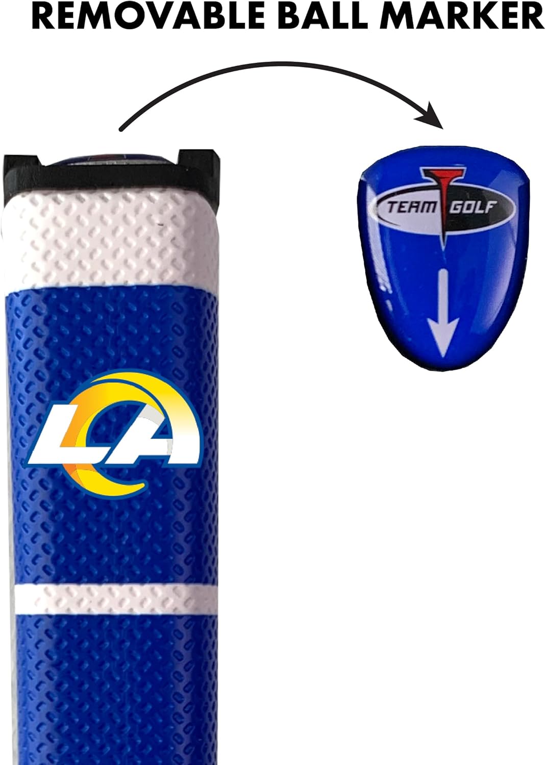 Team Golf NFL Golf Putter Grip with Removable Gel Top Ball Marker, Durable Wide Grip & Easy to Control