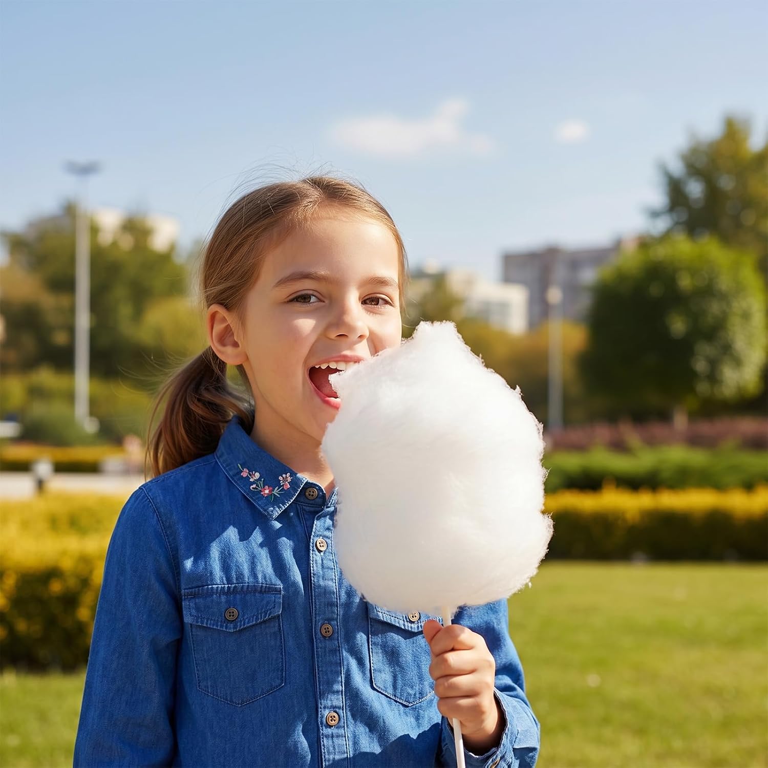 50 Pcs Cotton Candy Sticks White Cotton Candy Holder Sticks White Paper Straw Cones For Birthday Wedding Party Festivals Events Candy Making