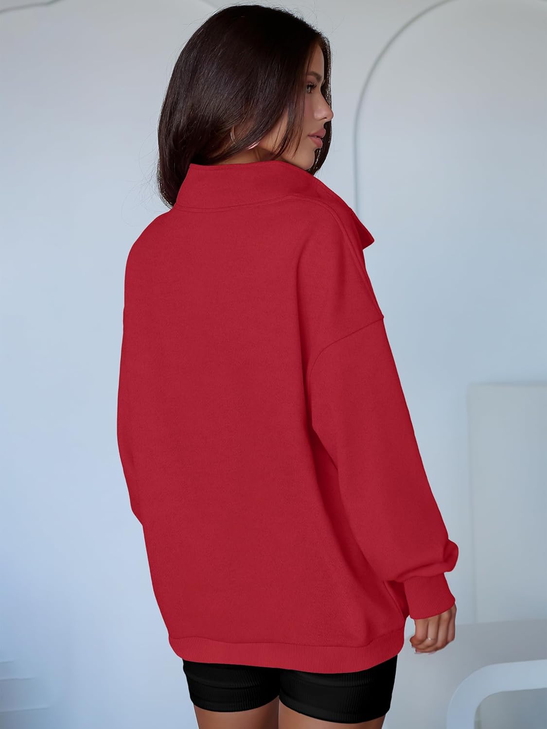 ANRABESS Womens Oversized Sweatshirt Long Sleeve Henley Pullover Tops 2026 Spring Casual Button Loose Fit Teens Outfits - Image 5