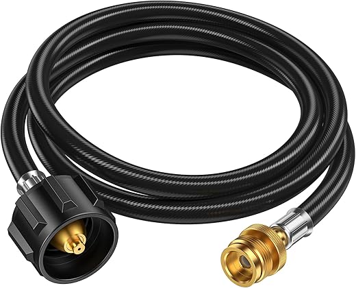 6 Feet Propane Hose Adapter 1lb to 20lb，Propane Adapter 20lb to 1lb Converter, Propane Tank Adapter Hose 20 lb to 1 lb for Weber Q Grill/Coleman Stove/Blackstone Griddle/Buddy Heater