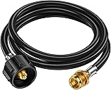 6 Feet Propane Hose Adapter 1lb to 20lb，Propane Adapter 20lb to 1lb Converter, Propane Tank Adapter Hose 20 lb To 1 lb for Weber Q Grill/Coleman Stove/Blackstone Griddle/Buddy Heater