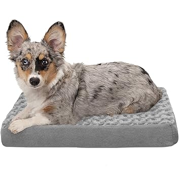 Comfy Fleece Fabric Deluxe Memory Foam Filled Orthopedic Ultra Plush Mattress Removable Cover with Zip Dog/Cat Bed (Grey, 2XL)