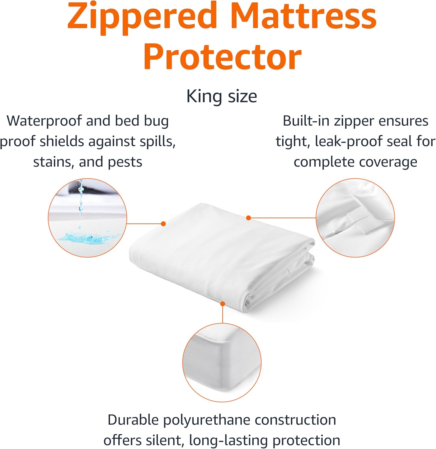 Amazon Basics Zippered Waterproof Mattress Encasement, King