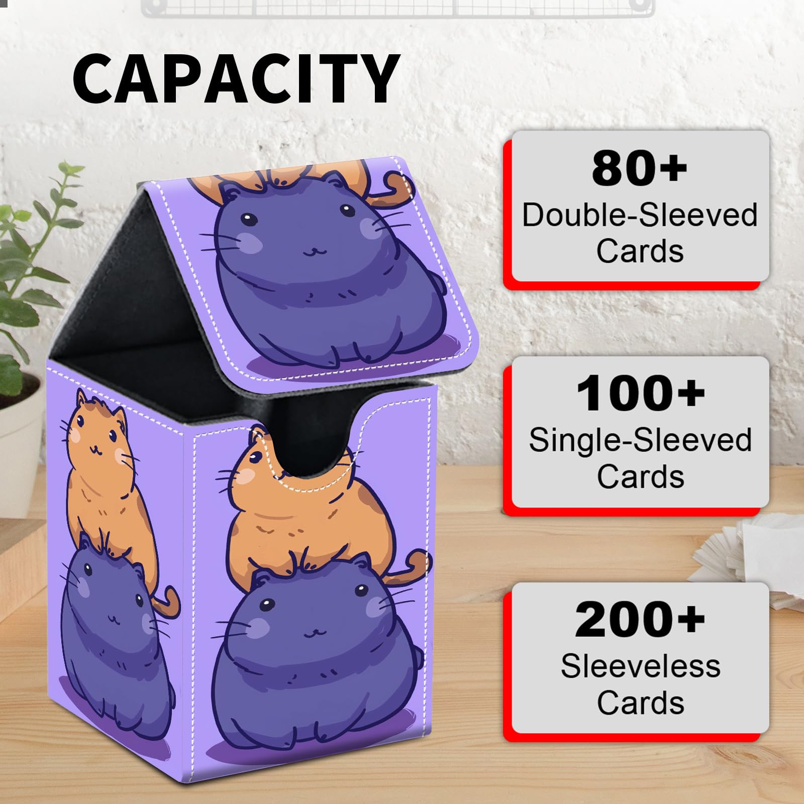 Amazon.com: Card Deck Box for MTG Trading Cards, Magic Card Box Can Hold  110+ Single Sleeved Cards, Waterproof PU Leather Material, Strong Magnetic  Buckle Card Set Box Suitable for TCG CCG, Simple