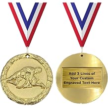 Express Medals Pack of 10 or More Gold Silver or Bronze Wrestling Award Medals Variations with or Without Engraving Personalization Engraved Custom Text Names