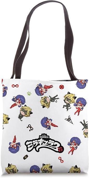 Miraculous Ladybug Cat Noir Manga Pattern Tote Bag