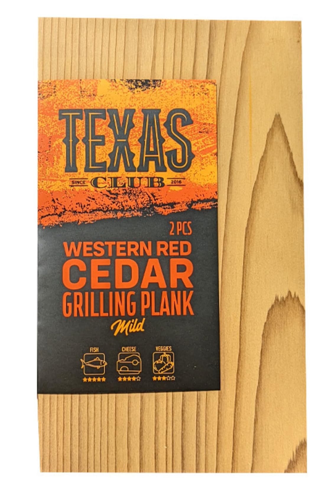 TEXAS CLUB - 2 Placche di Cedro per Barbecue, Assi per BBQ, Tavolette Ideali per Pesce, Maiale, Carne Rossa, Frutta e Verdura, Riutilizzabili da 1 a 3 Volte, Misura 25 x 15 x 1 Cm