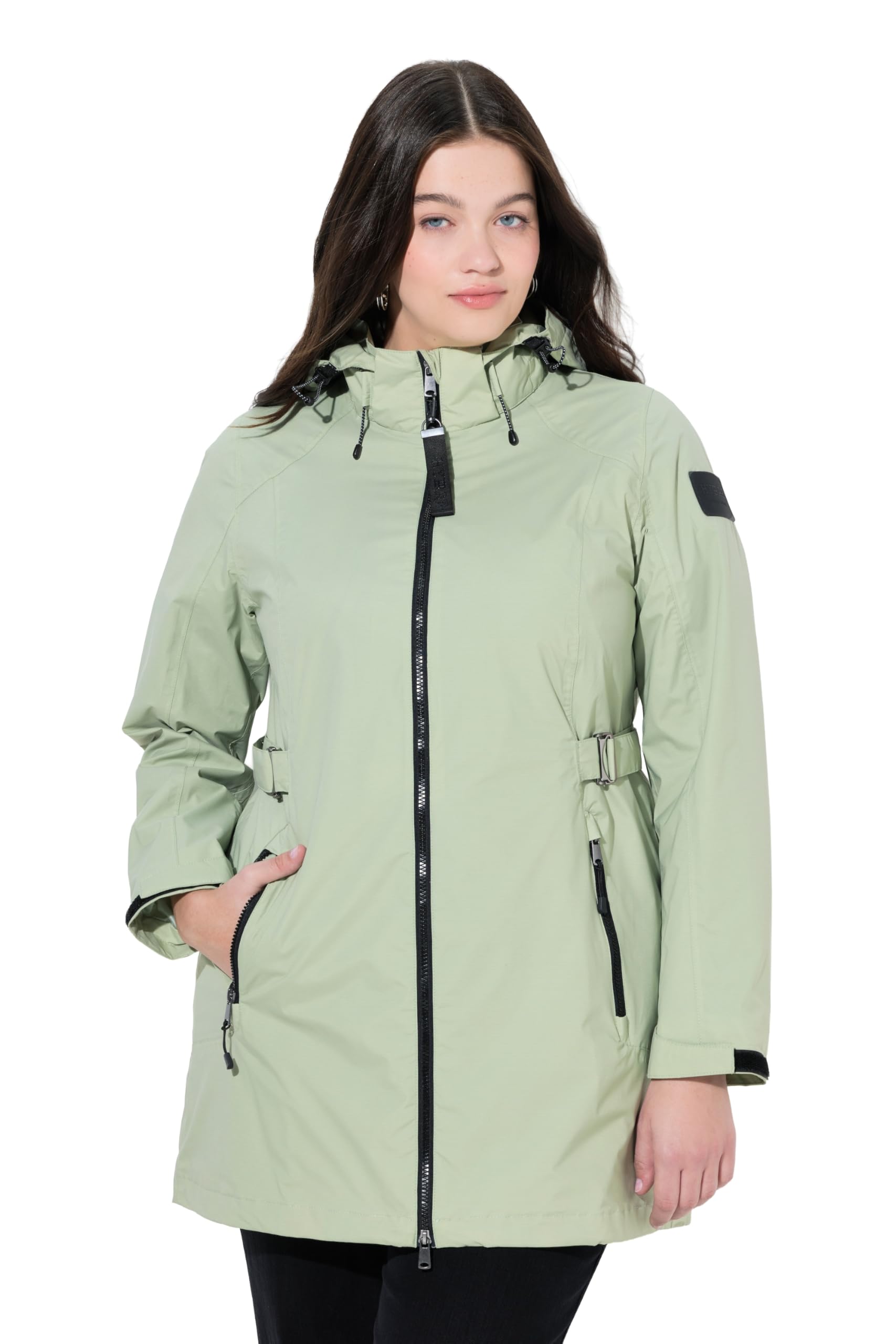 Ulla Popken Damen große Größen Übergrößen Plus Size HYPRAR Funktionsjacke, wasserdicht, A-Linie, Kapuze 835132