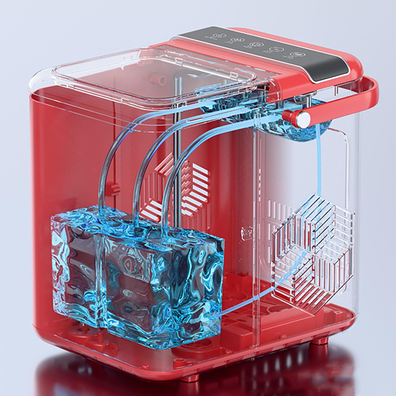 Máquina de Hielo para El Hogar, Máquina de Hielo de Escritorio, Monitoreo Inteligente en Tiempo Real, Producción Diaria de 12-15 Kg, Ideal para Acampar Y Fiestas Pequeñas