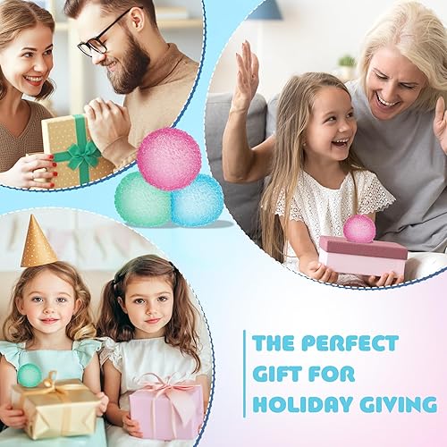 Miniatura 5 de 3 bolas de estrés para adultos, bola blanda sensorial con textura de gel de memoria para niños y adultos, ejercicios de mano, bola para aliviar la