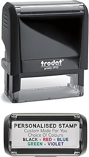 58 x 22mm - Premium Personalised Custom Made Self-Inking Business Company Address Rubber Ink Stamp - Up to 6 Lines of Customised Text