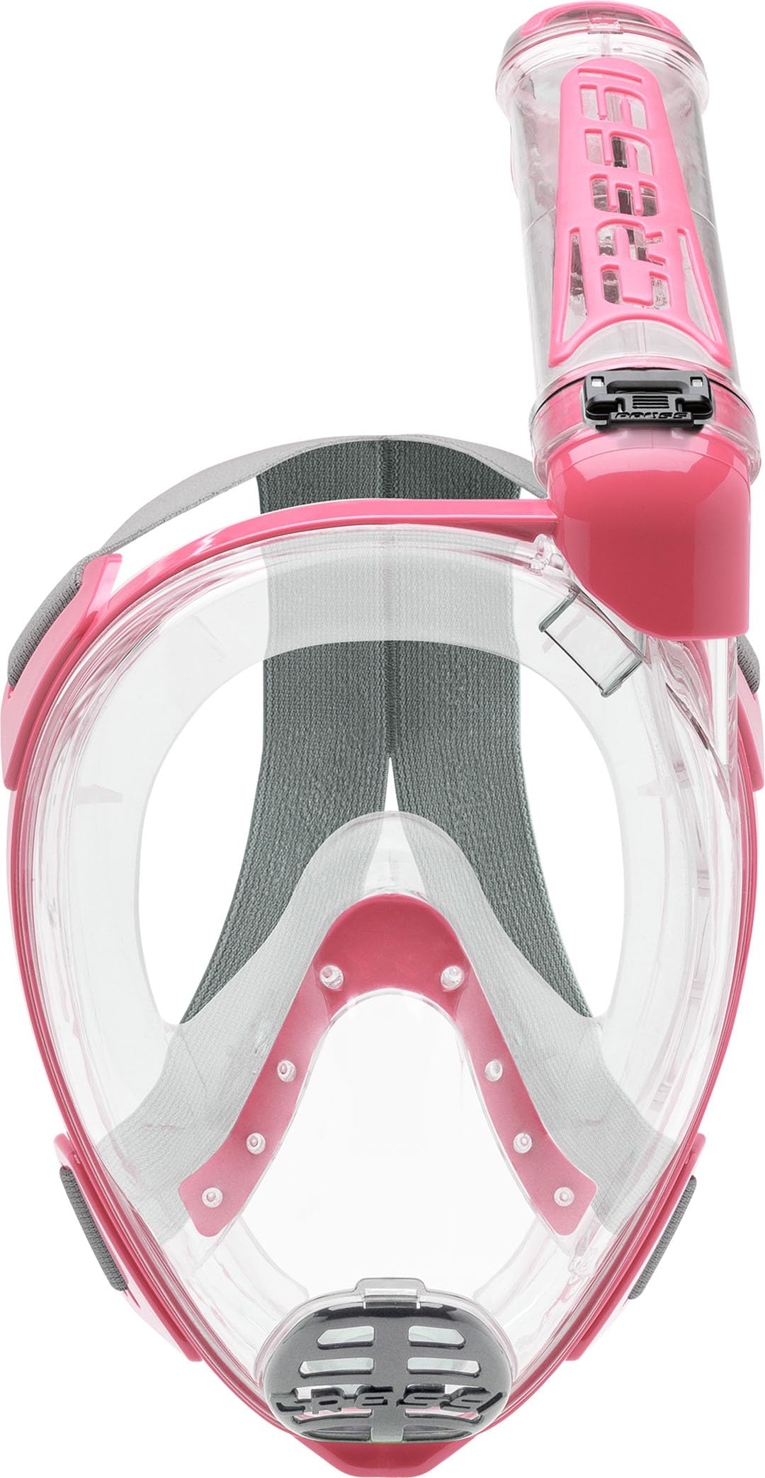 Cressi Unisex-Youth Duke Dry Full Face Mask Maska Do Nurkowania Z Rurką I Pływania Na Powierzchni,Przezroczysty/Różowy,S/M,Xdt000040