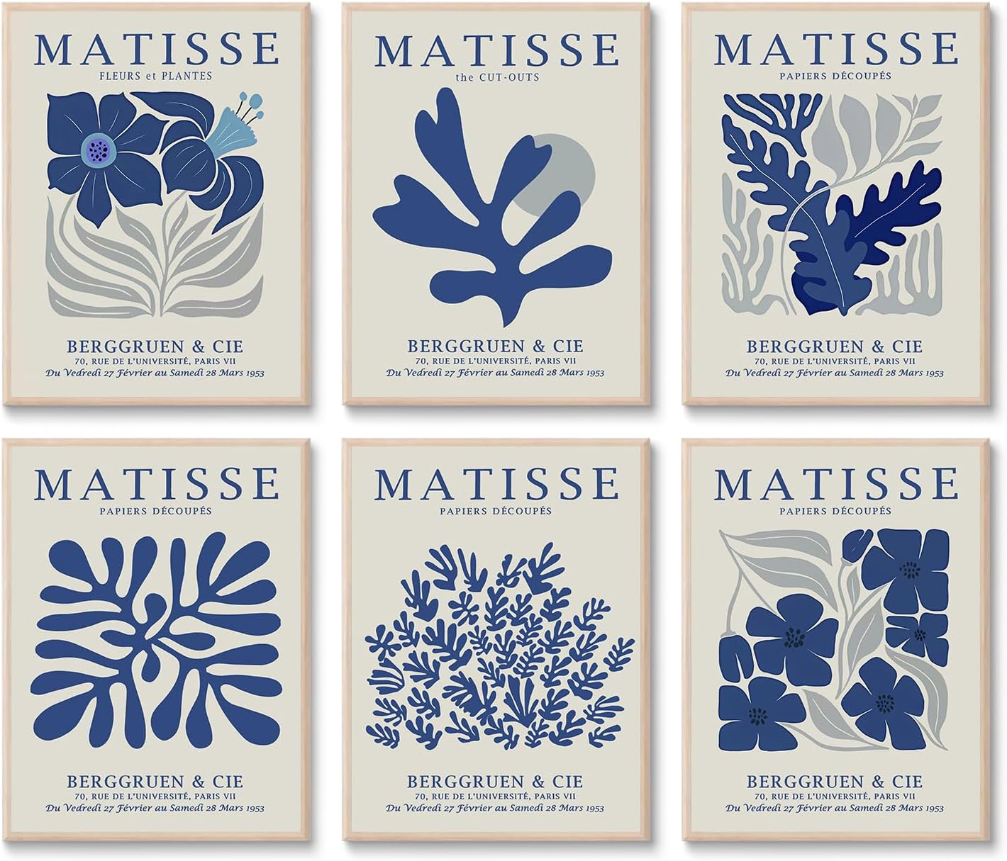3 Pcs Danish Pastel Henri Matisse Wall Art Colorful Flower Market Canvas Wall Decor Mid Century Modern Boho Pictures Paintings Posters for Living Room Bedroom Home Decorations 16x24in Unframed