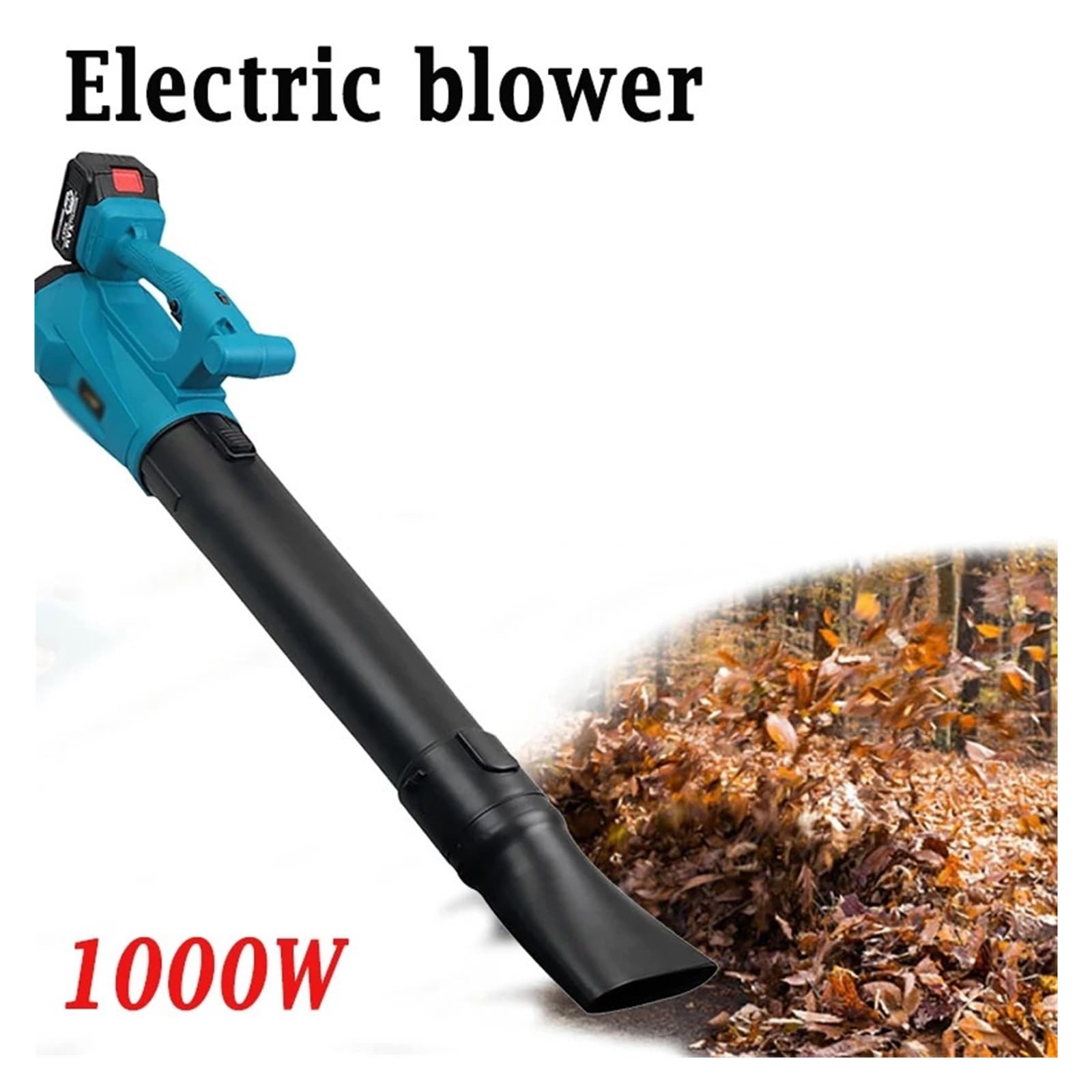 Aspirador Jardín Soplador De Aire Eléctrico 1000W, 3000r/min, 21V, Inalámbrico Polvo Y Nieve con Batería Litio Cargador For Limpieza Mangueras Mantenimiento Jardín Potente Esfuerzo(2 Battery Set)