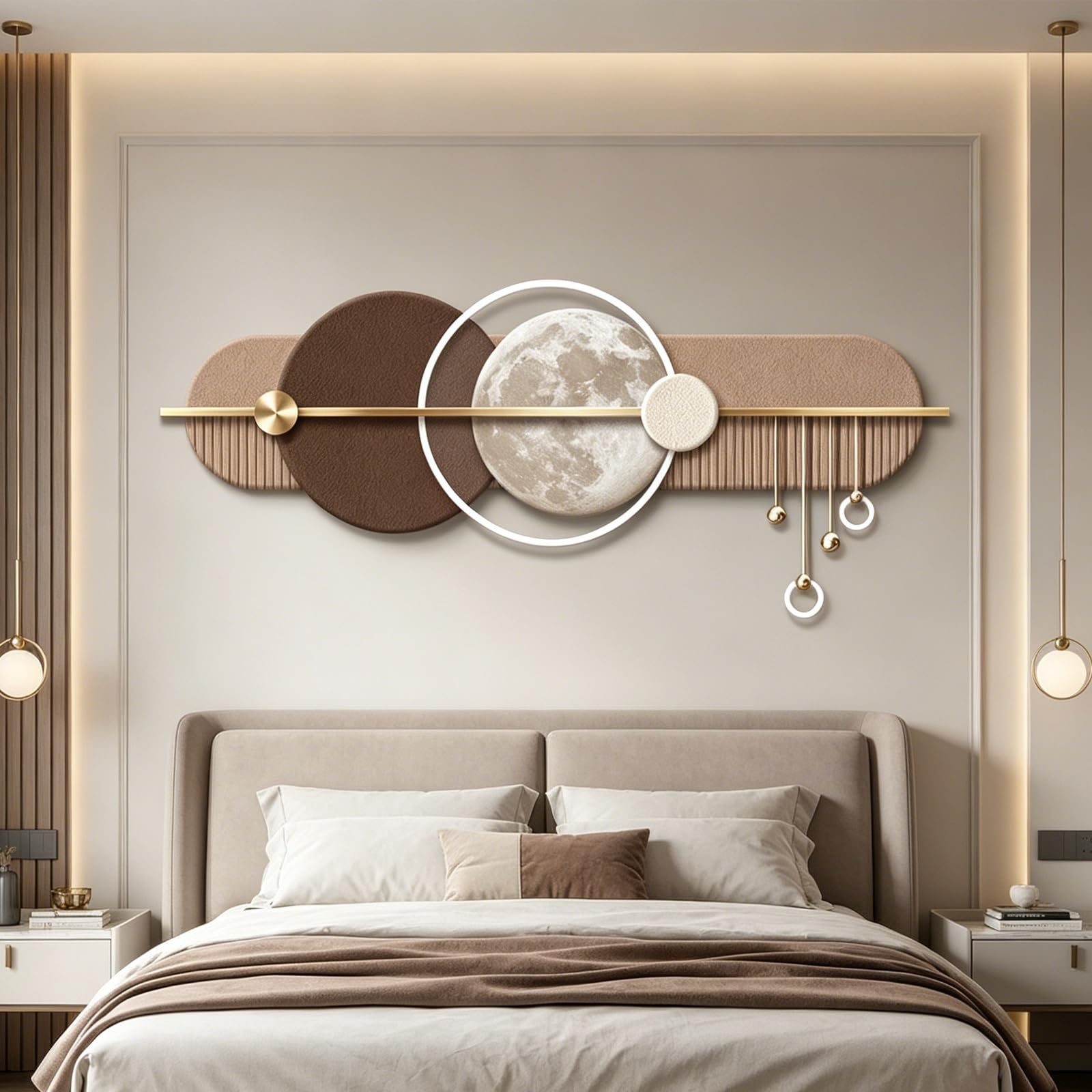PGZMDTWI 3D Sandstone Wall Art, Modern LED Lighted Sculpture for Living Room Bedroom Decor(B,100 * 43CM 9.4 * 16.9IN)