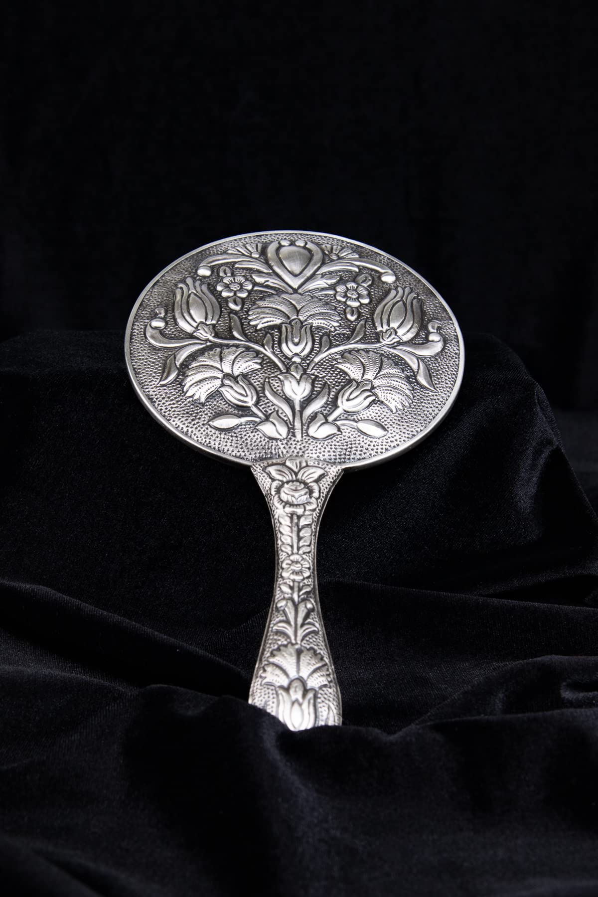 Turan Design.925 Ayar Gümüş Lotus Çiçeği Tasarım El Aynası
