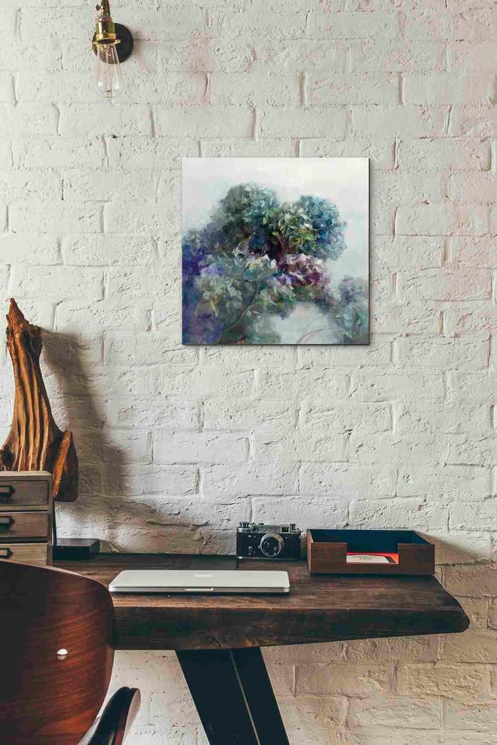 Epic Graffiti 'Abstract Hydrangea' by Danhui Nai, Canvas Wall Art, 12"x12"