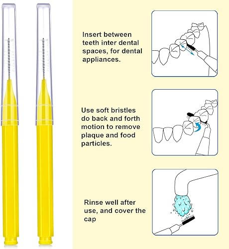 Miniatura 102 de Patelai 100 piezas de cepillos para limpiador, cepillo interdental, palillo de dientes, cabezal de hilo dental, hilo dental, higiene dental, hilo