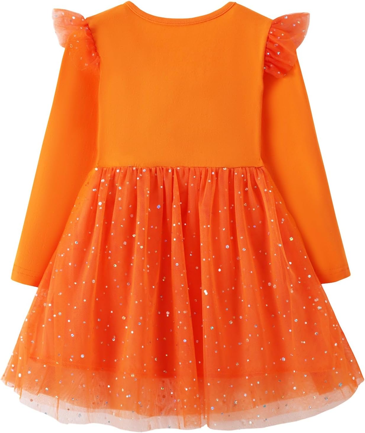 HILEELANG Girls Halloween Dress Cotton Long Sleeve Tulle Party Dress