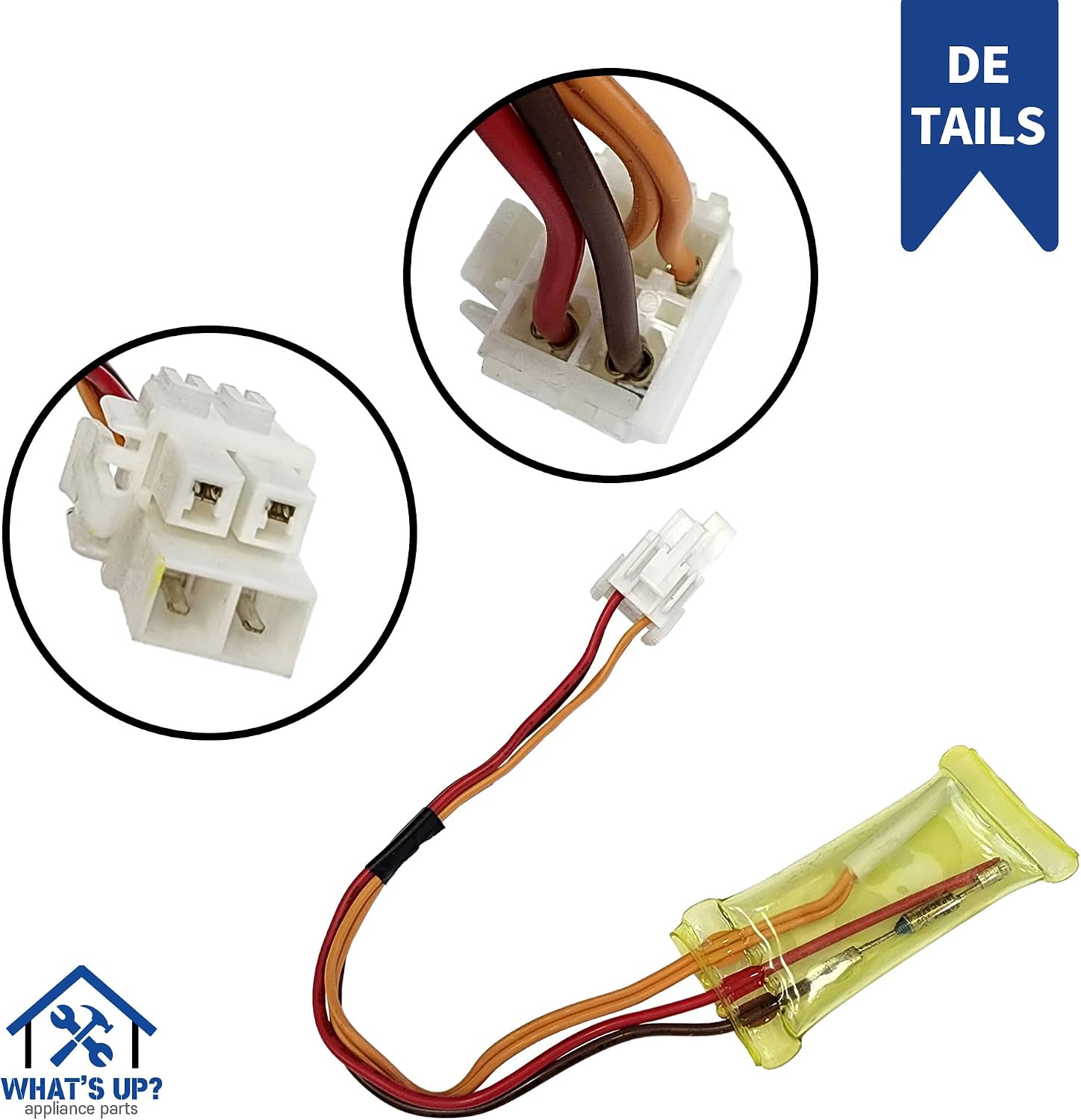 What's Up? 6615JB2005C Refrigerator Thermistor Defrost Sensor for LG Refrigerators Replaces 1268258 6615JB2005A AH3529338 EA3529338 PS3529338